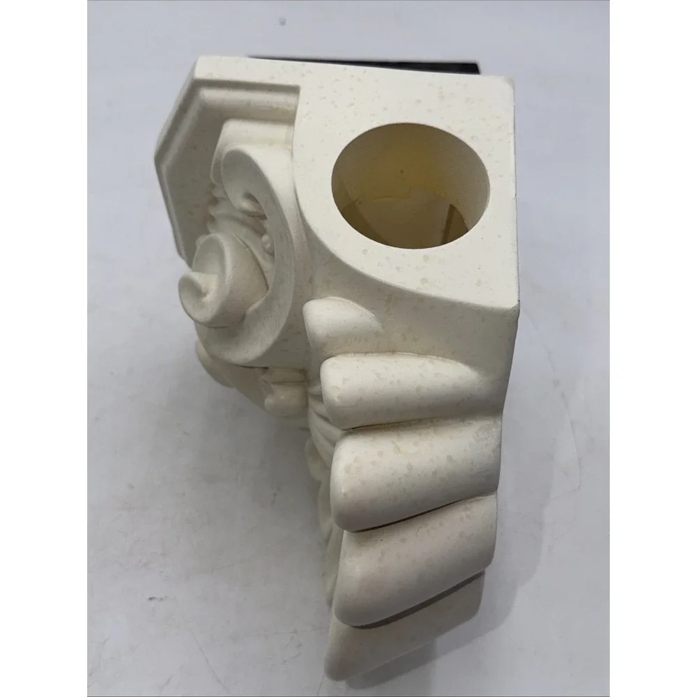 Vintage Faux Wall Sconce Shelf Curtain Rod Holder Corbels Drapery Decor Resin